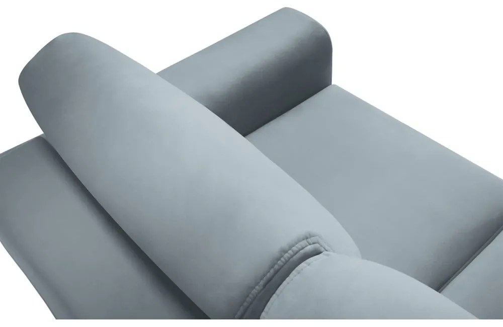 Svetlomodrá zamatová rozkladacia/s úložným priestorom pohovka 235 cm Kyoto – Cosmopolitan Design