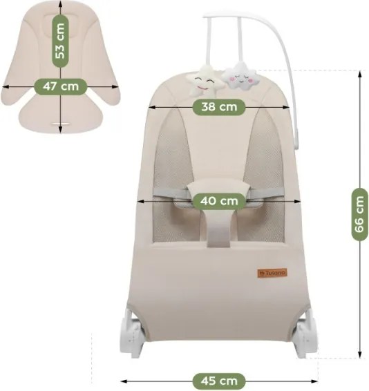 Detské hojdacie kreslo Moon 50 béžové