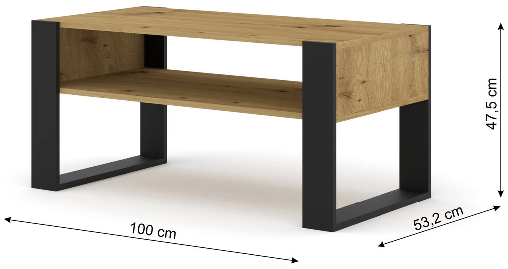Konferenčný stolík Molli (dub artisan). Akcia -22%. Vlastná spoľahlivá doprava až k Vám domov. 1060970