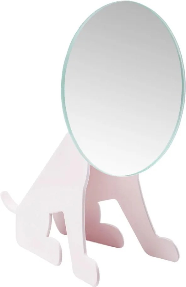Ružové stolové zrkadlo Kare Design Dog