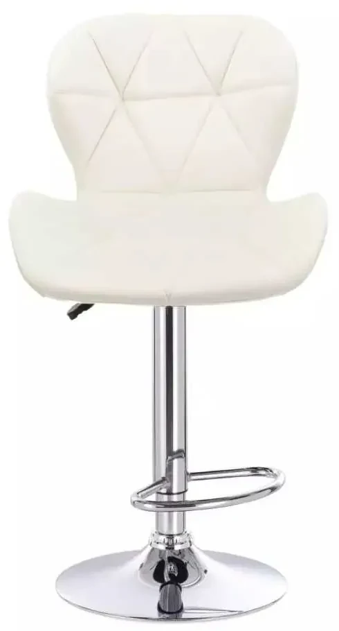 LuxuryForm DESIGN Barová stolička LIVIO VELUR na striebornom tanieri - biela