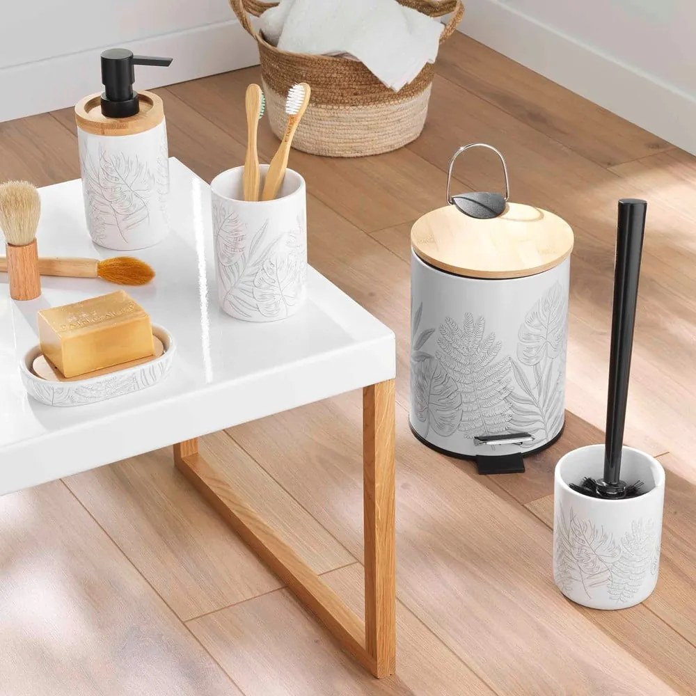 Biely keramický téglik na zubné kefky Amber – douceur d'intérieur