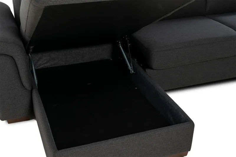 Rohová sedacia súprava na každodenné spanie AZZURRA br. FIORELLO s rozkladom, Ľavá, 140, tm. šedá (jazz 22 graphite)