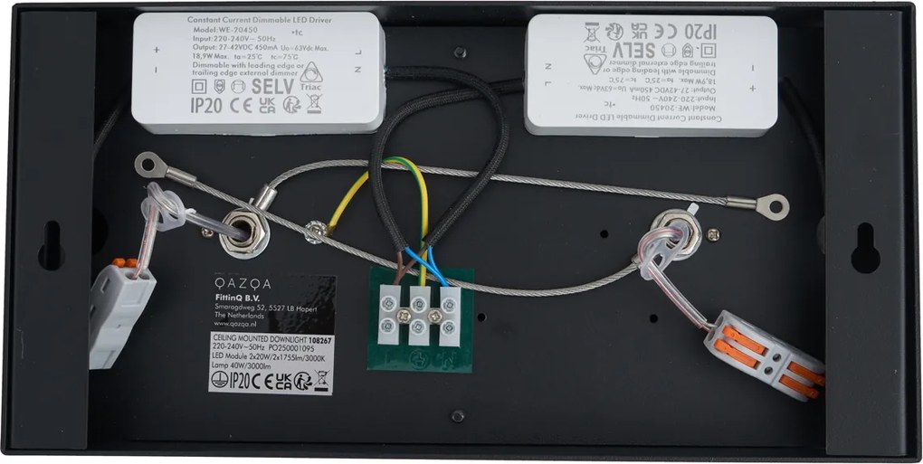 Moderné prisadené bodové svietidlo čierne vrátane stmievateľnej LED 2-svetlá - Dionysos