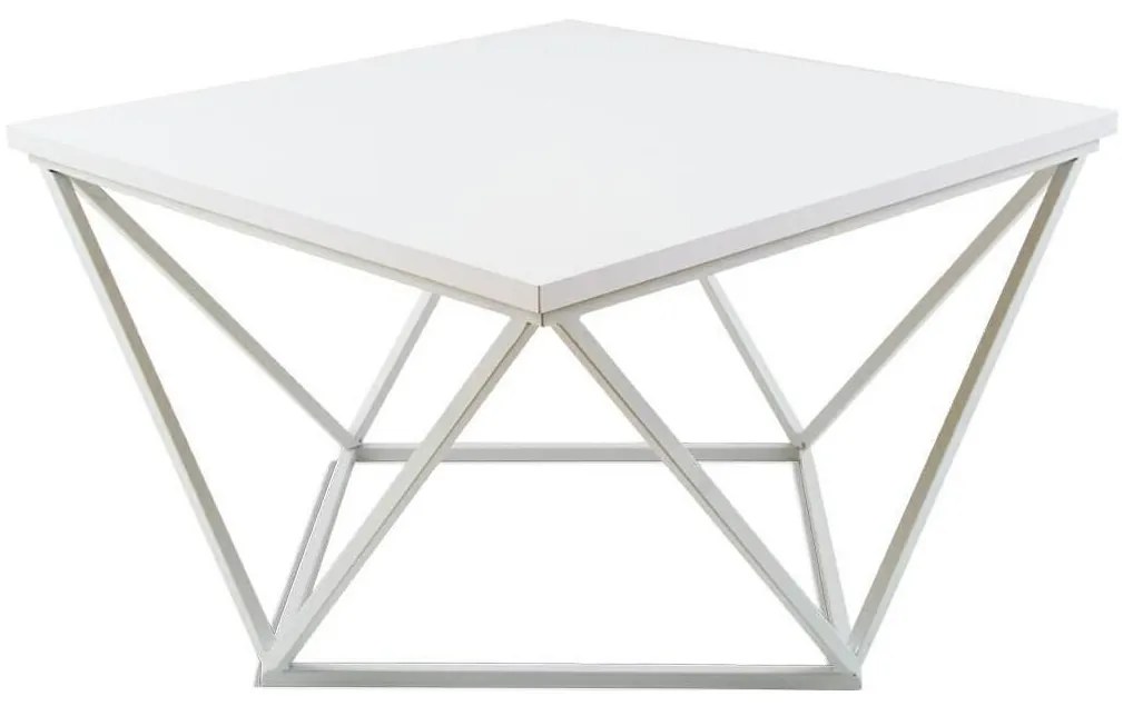 HowHomely Konferenčný stolík CURVED 60x60 cm biela 10-1568-60-WW-MDF