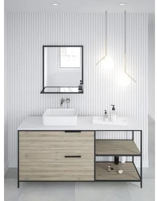 Zrkadlo do kúpeľne 65x60 cm s poličkou