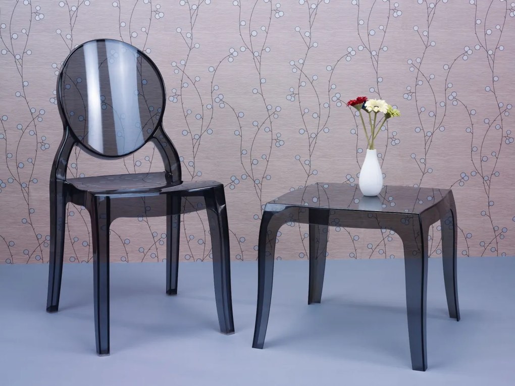 Stôl Queen - v43 x 50 x 50 cm - Čierna