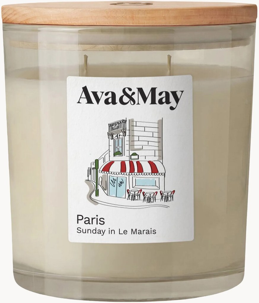 Veľká vonná sviečka Paris (Bergamot, Jasmine & Rose)