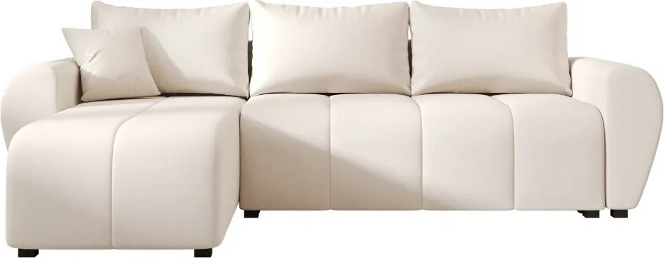 Rozkladacia obojstranná sedacia súprava do L SEVIO 246x145 cm, krémová + 2 vankúšiky ZDARMA