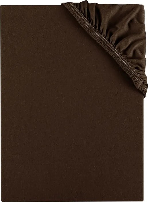 Plachta posteľná tmavohnedá jersey EMI, Plachta 180x220