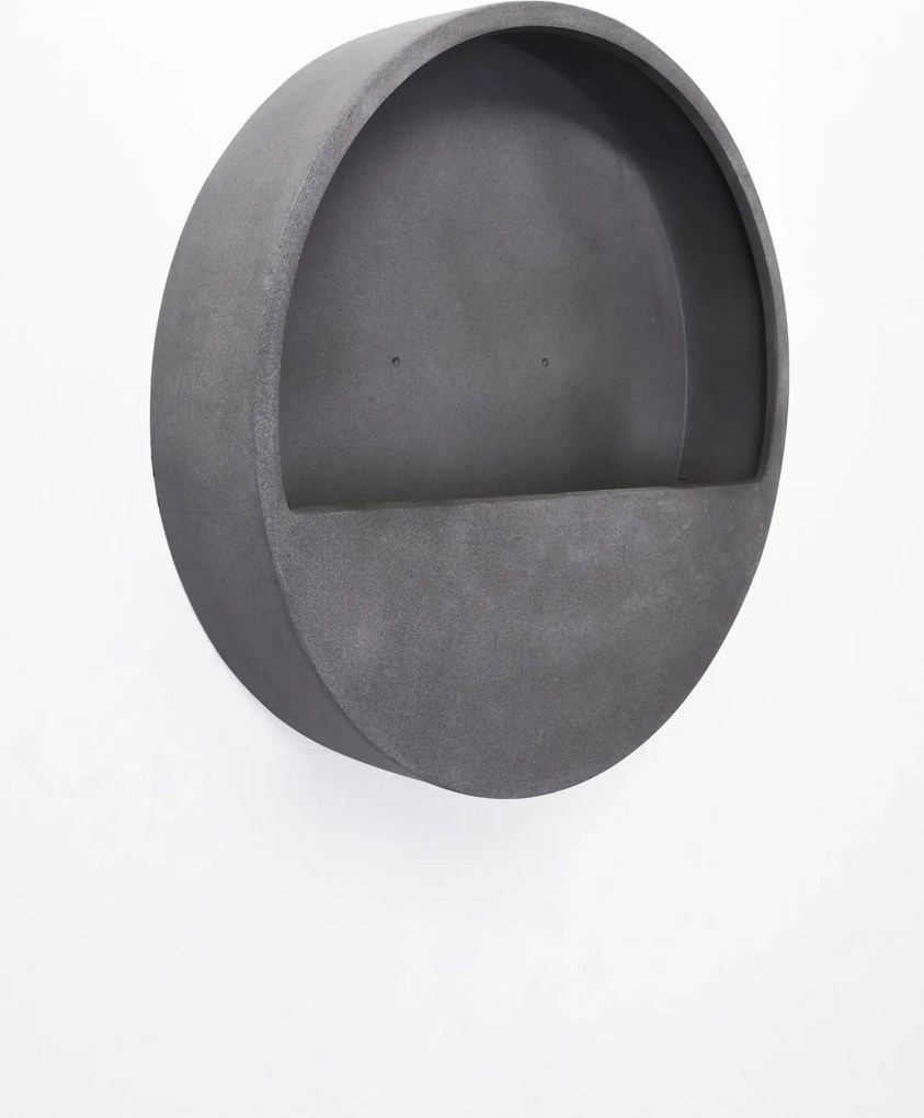 Kvetináč na stenu MURA, sklolaminát, Ø 50 cm, sivá
