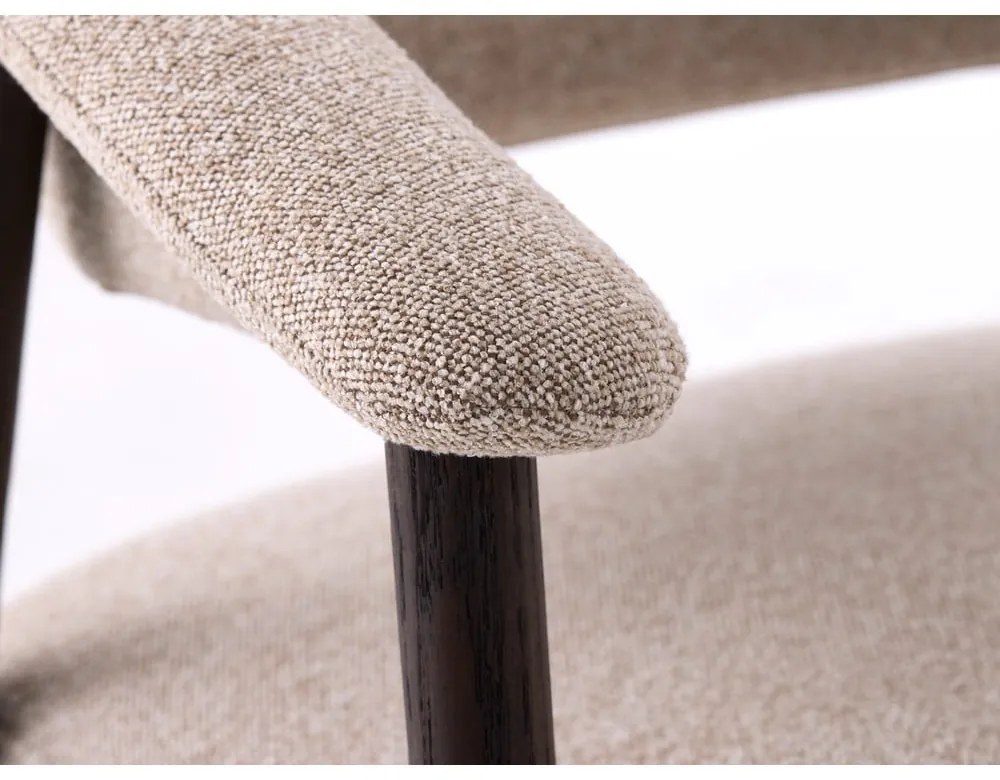 Béžové jedálenské kreslá v súprave s podrúčkami 2 ks z dubového dreva Elk – Unique Furniture