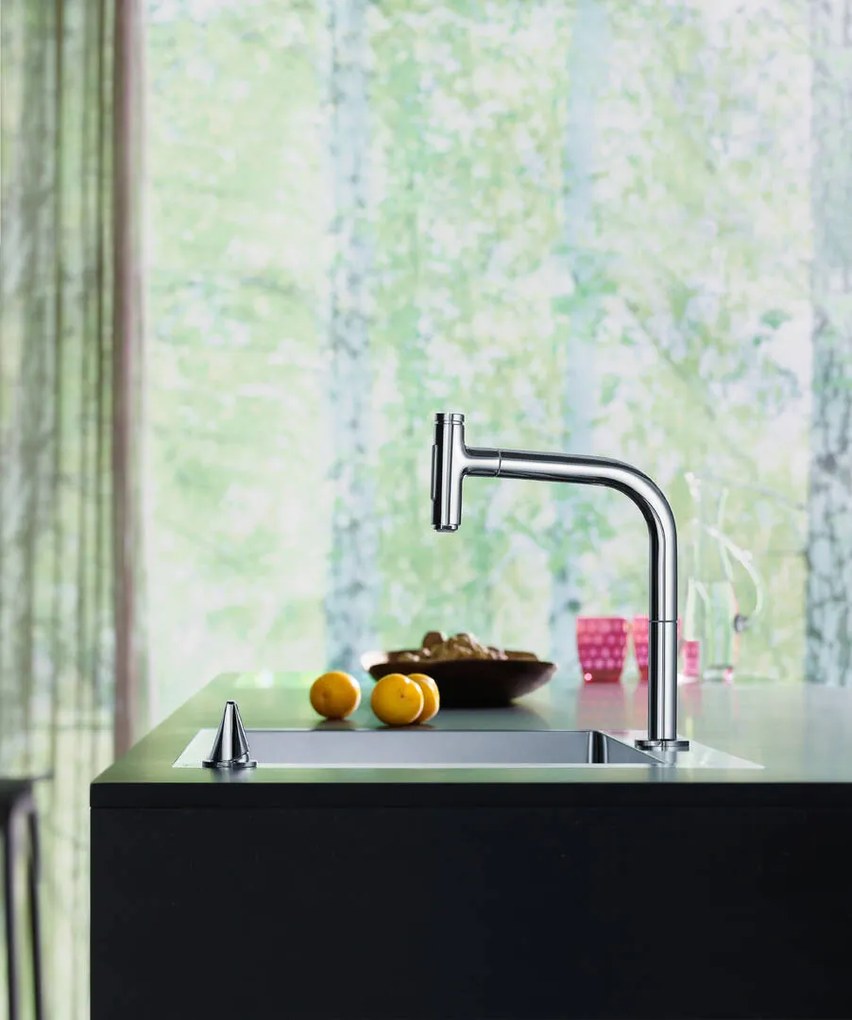 Hansgrohe M71, drezová batéria M7120-H200 s výsuvnou spŕškou, 2-otvorová inštalácia, sBOX, chrómová, HAN-73818000