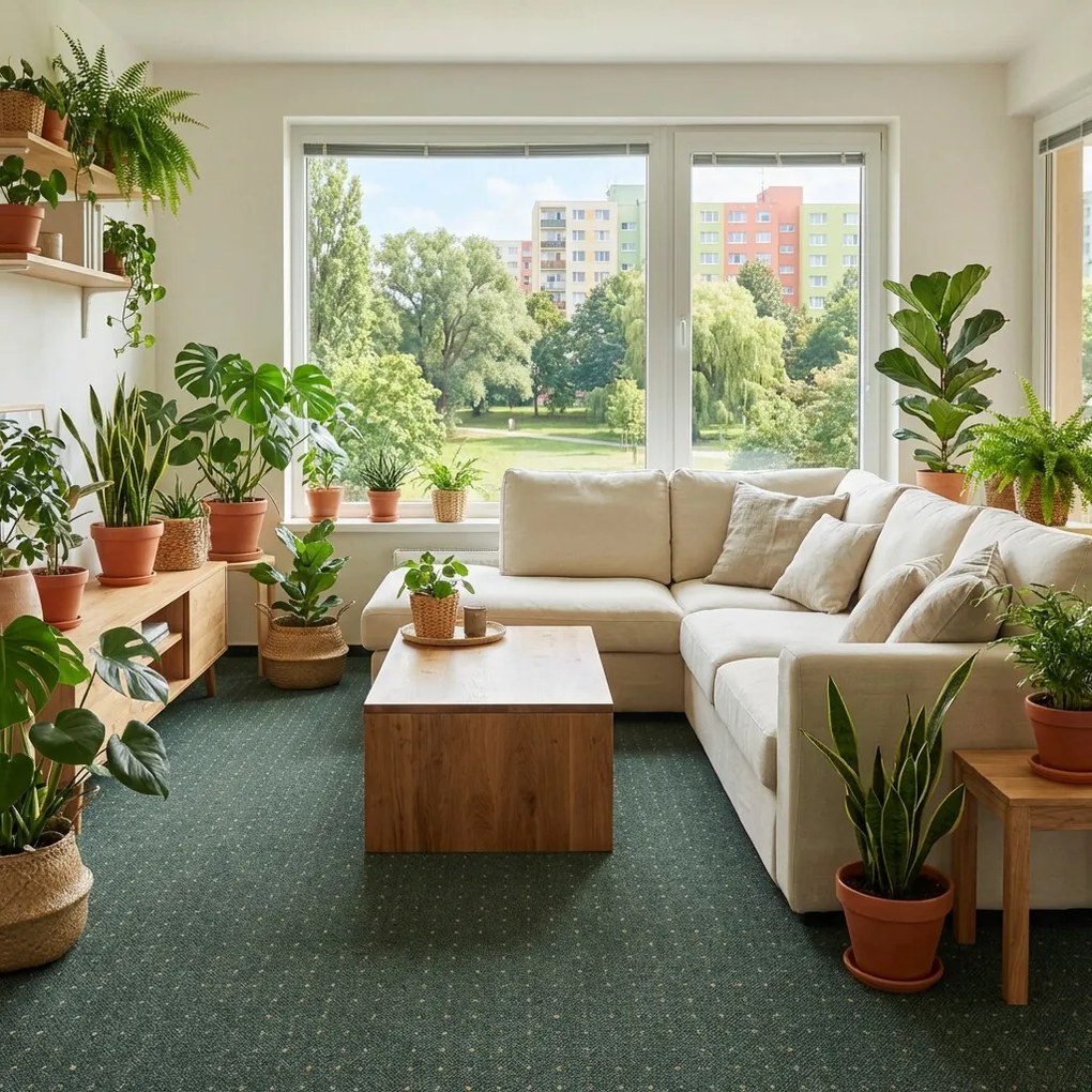 Condor Carpets, Metrážny koberec Udinese zelený - neúčtujeme odrezky z rolky, na mieru, šíře 4m,na mieru, neúčtujeme odrezky, zelená, filc, chodba / predsieň