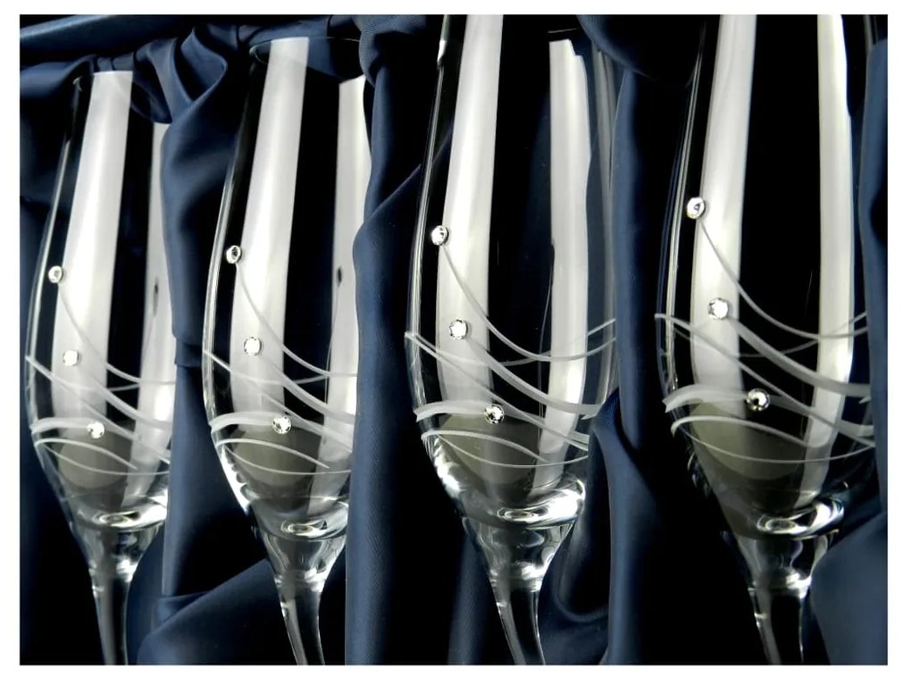 ELITE GLASS Classic - poháre na šampanské so Swarovski® Elements | sada 6 ks