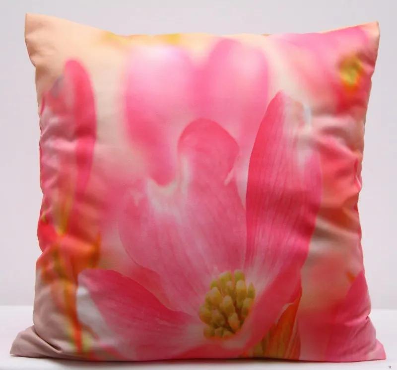 DomTextilu Ružové obliečky na vankúše s motívom ružového kvetu 40x40 cm 3137-124138