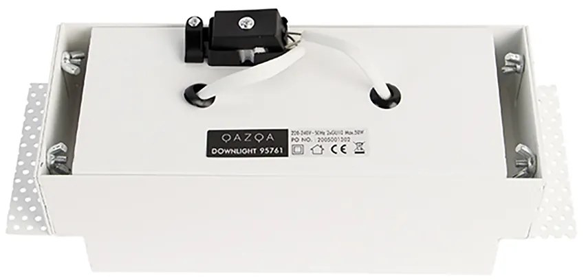 Sada 6 vstavaných reflektorov bielych GU10 sklápateľných bez rámu 2-svetlo - Oneon