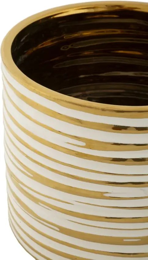 Sada 2 ks keramických obalů na květináče Blom bílo-zlatá