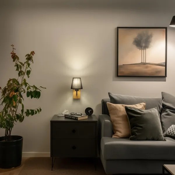 Brilagi - Nástenná lampa NUBILA WOOD 1xE27/25W/230V dub/čierna