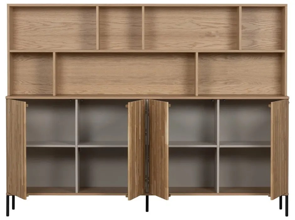 Knižnica v dekore duba v prírodnej farbe 200x150x44 cm Gravure – WOOOD