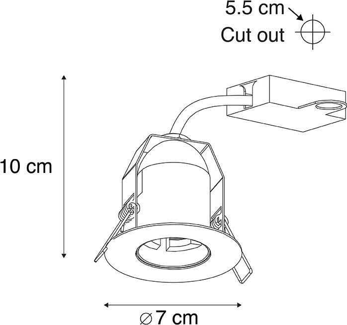 Inteligentné zapustené bodové svetlo čierne vrátane WiFi žiarovky G95 - Insight