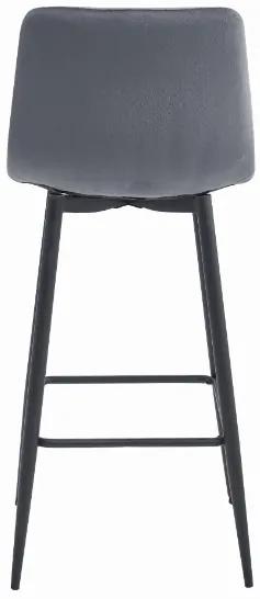 Zamatová barová stolička Bari tmavo sivá