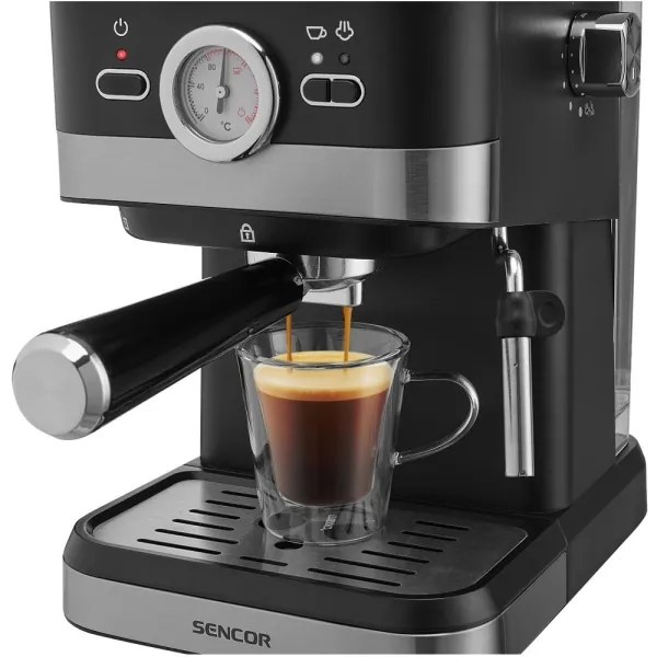 Sencor pákový espresso kávovar 1050W/230V čierny/matný chróm