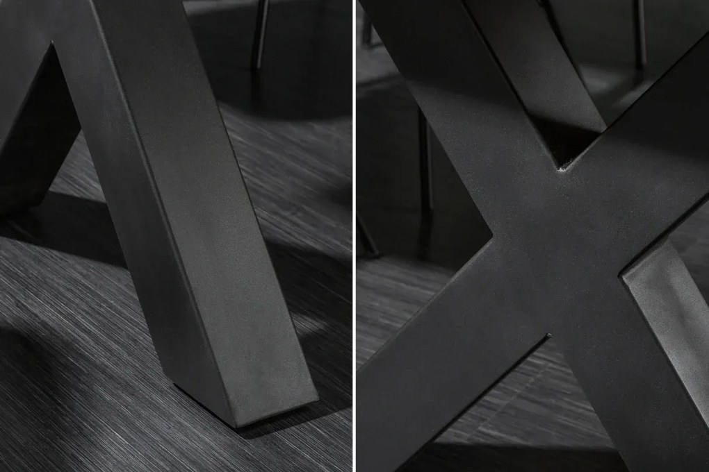 Jedálenský stôl MAMMUT 240 cm, X-nohy, 60 mm masívne akáciové drevo