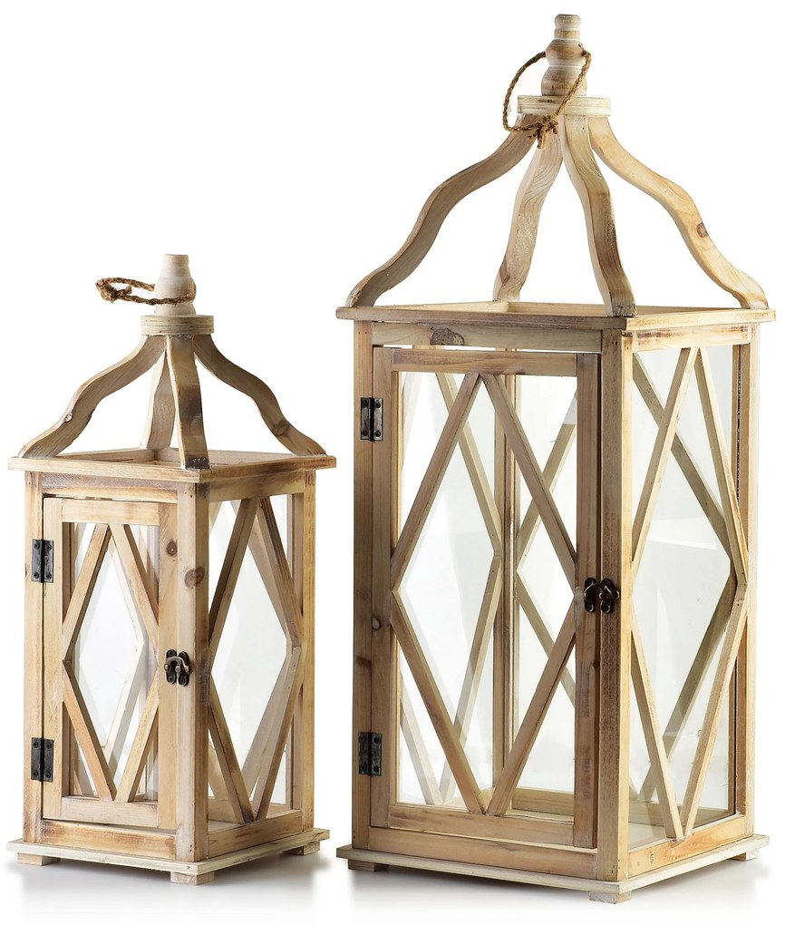 Sada 2 ks luceren LOKKE Wavy Line XL+L béžová