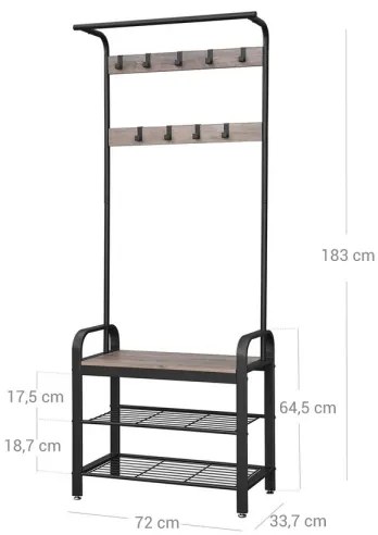 Stojanový vešiak NAVOR hnedá/čierna