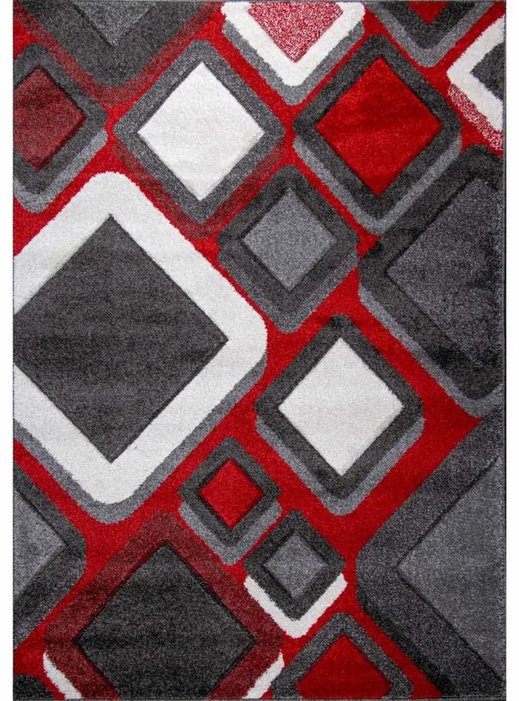 Jutex Koberec Wilmer 5801B čierno-červený, Rozmery 1.70 x 1.20