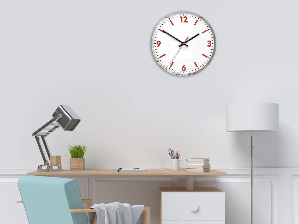 Nástenné hodiny solárne 30 cm červené