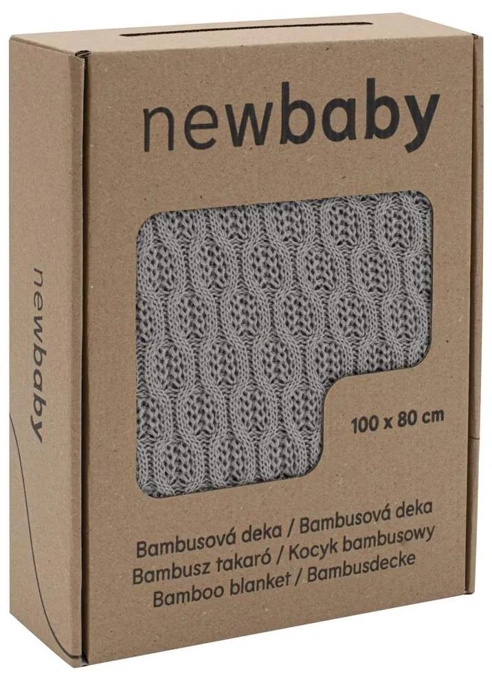 Bambusová pletená deka New Baby so vzorom 100x80 cm grey