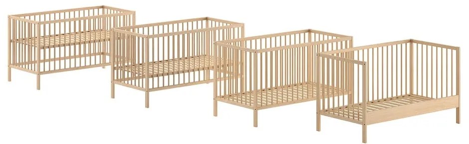 Postieľka z borovicového dreva 70x140 cm v prírodnej farbe DINO – Vipack