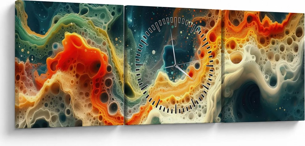 Obraz - Moderné abstrakcie (s hodinami) (90x30 cm)