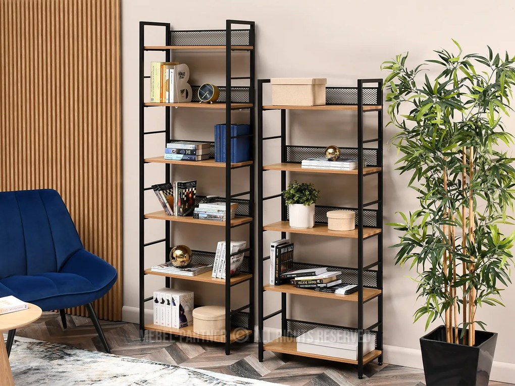 Regál Danube B (dub + čierna). Akcia -21%. Vlastná spoľahlivá doprava až k Vám domov. 1111336