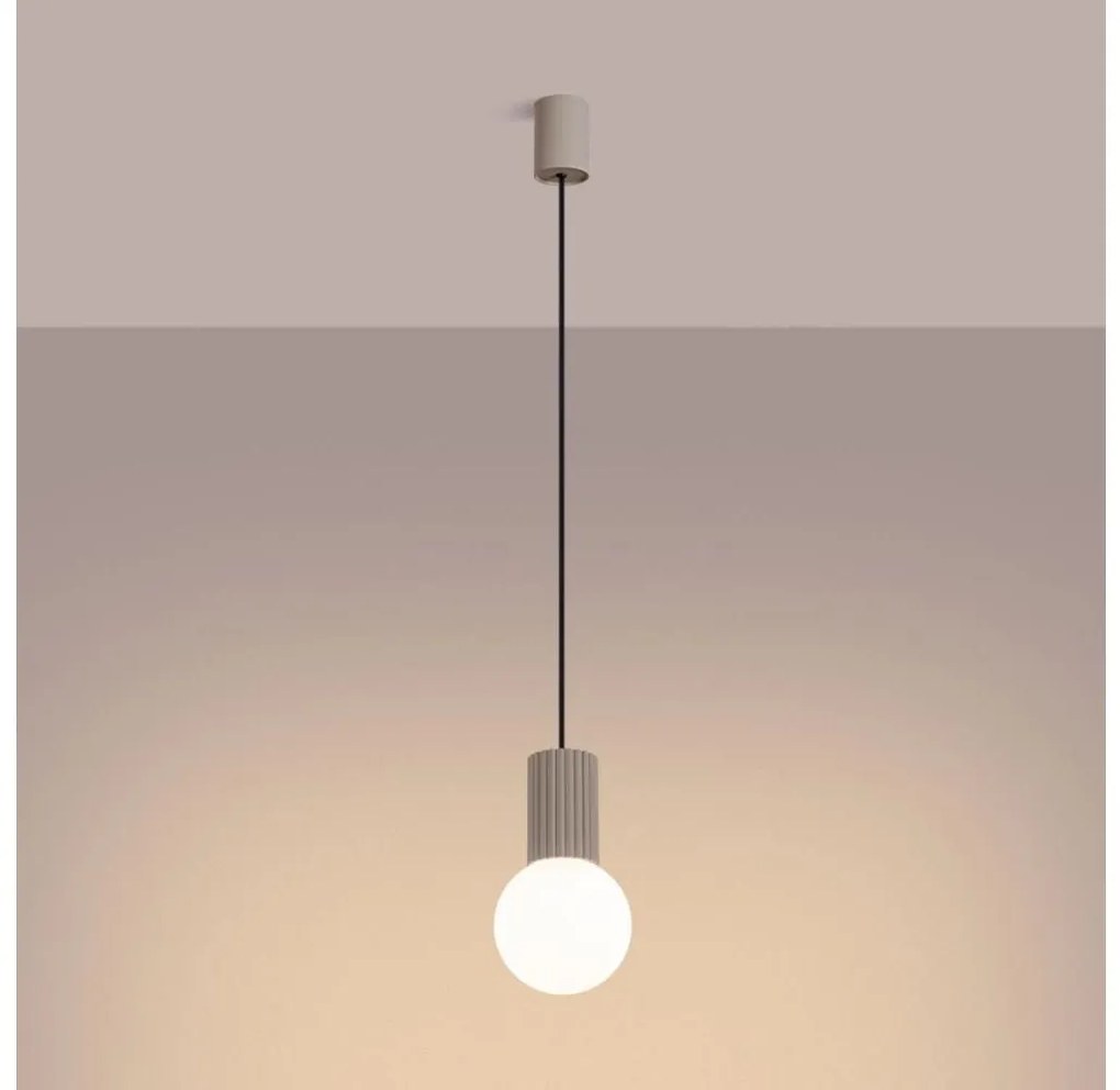 Sollux SL.1744 - Luster na lanku HALO 1xG9/8W/230V pr. 12 cm béžová
