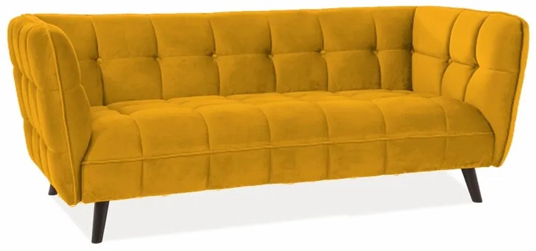 Signal Pohovka CASTELLO 3 VELVET curry BLUVEL 68 / wenge