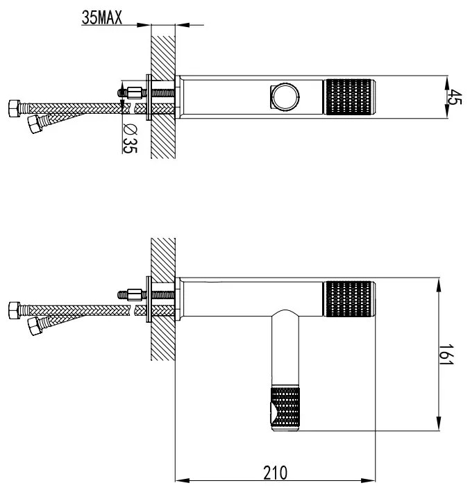 F-Design Ardesia, umývadlová batéria, čierna matná-ružové zlato, FD1-ARD-2-25