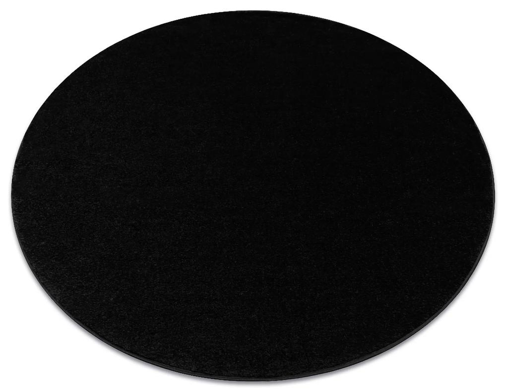 Okrúhly koberec SOFTY Jednofarebný, čierny