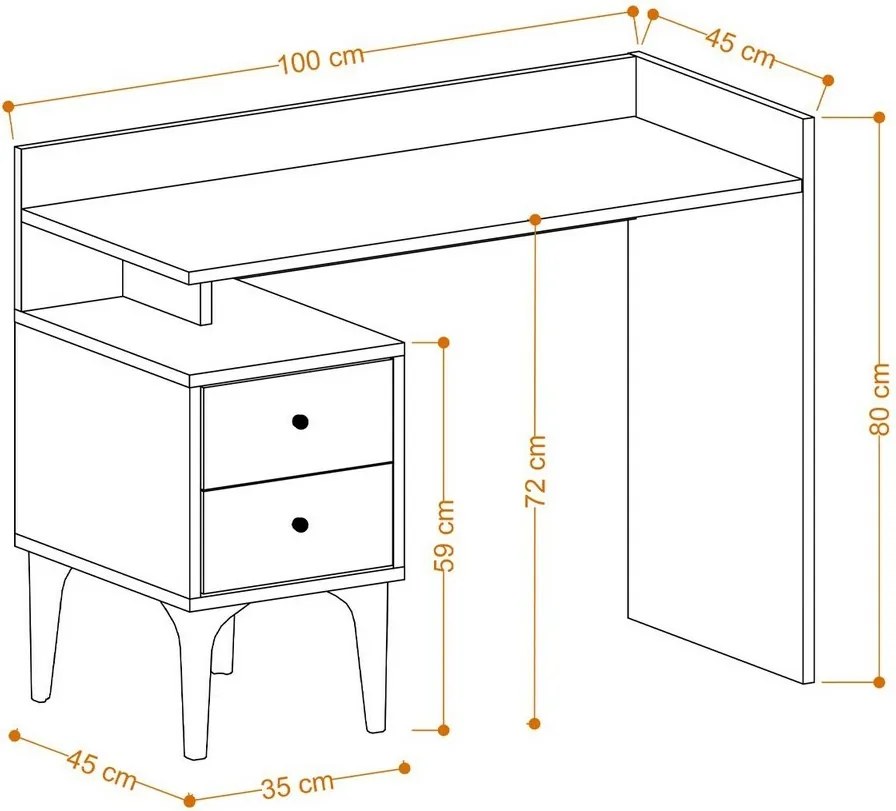 Pracovný stôl Dow White