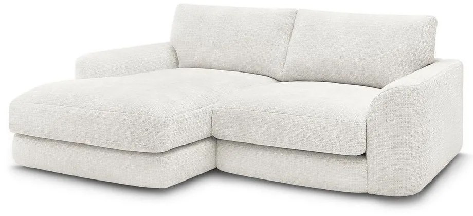 Biela ženilková rohová pohovka (ľavý roh/s leňoškou) Leonore – Bobochic Paris