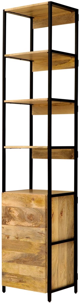 furniture-nabytek.cz - Police masiv 45x213x35 s kovem a dřevem mango