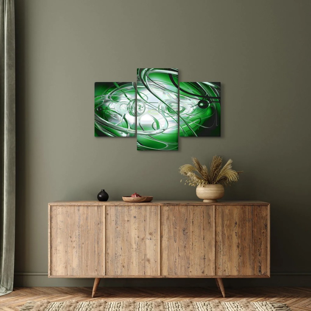 Zelený abstraktný obraz (90x60 cm)