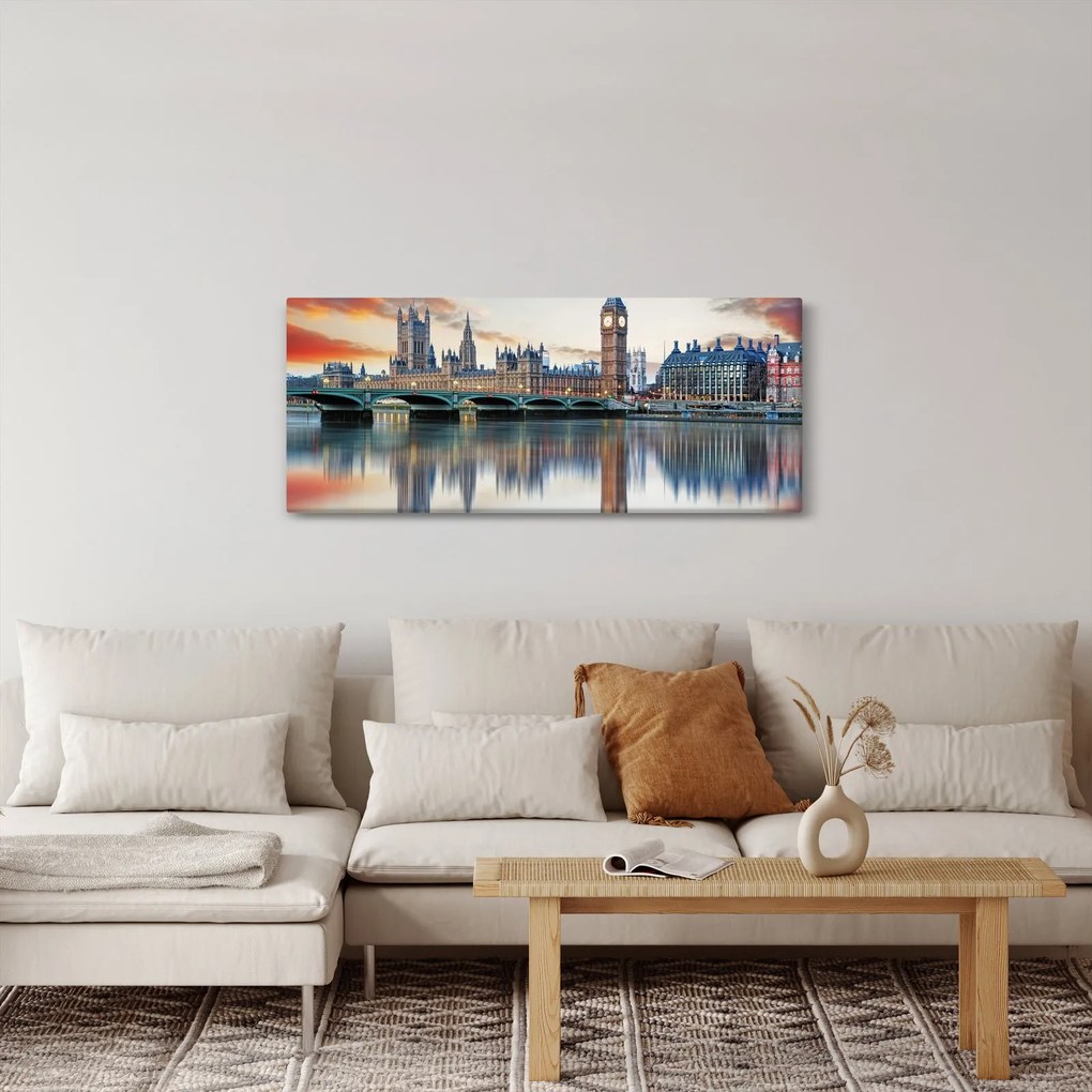 Obraz - Londýnske Houses of Parliament (120x50 cm)