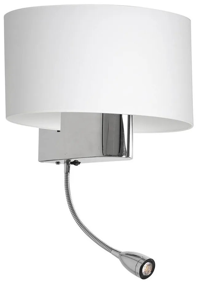 LED Nástenná lampa CASINO 1xE27/60W/230V + LED/1W/230V biela