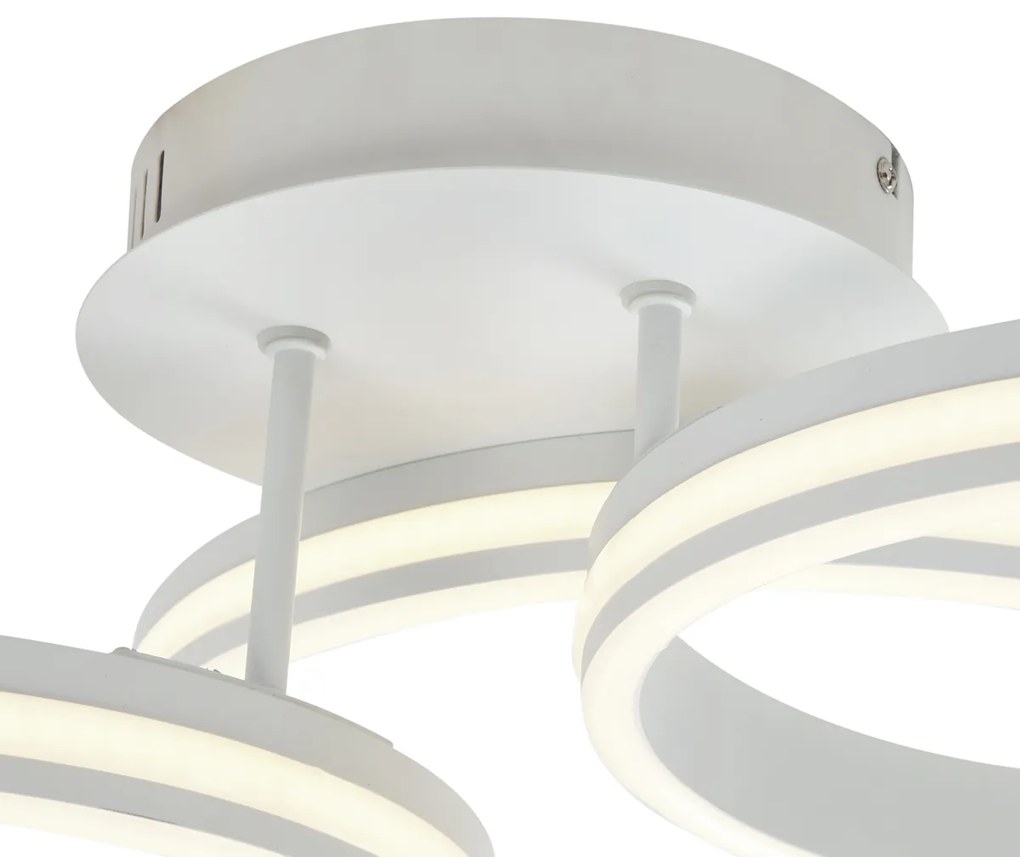 Stropné svietidlo biele vrátane LED 3-krokové stmievateľné 3-svetelné - Navara