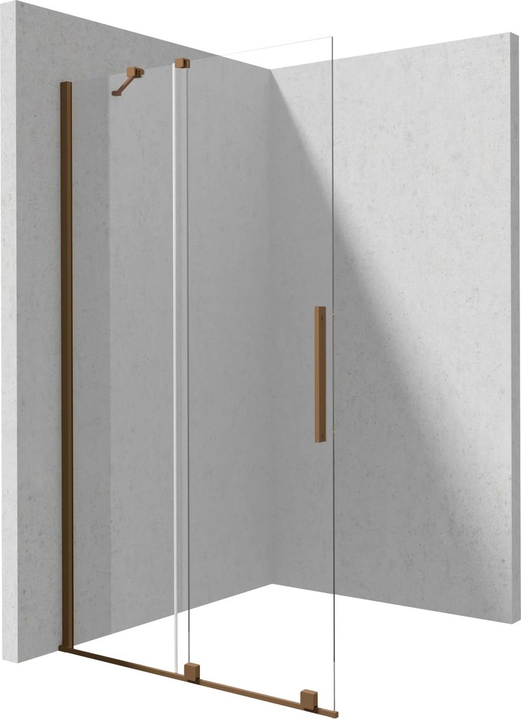 Deante Sprchová zastena Walk-in Prizma, posuvná - KTJ C30R 100 cm, bronz kartáčovaná - bez vaničky