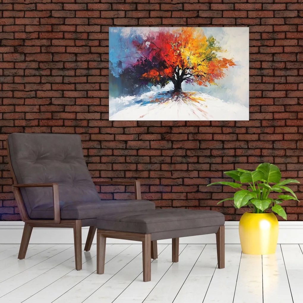 Obraz - Pestrofarebný strom (90x60 cm)