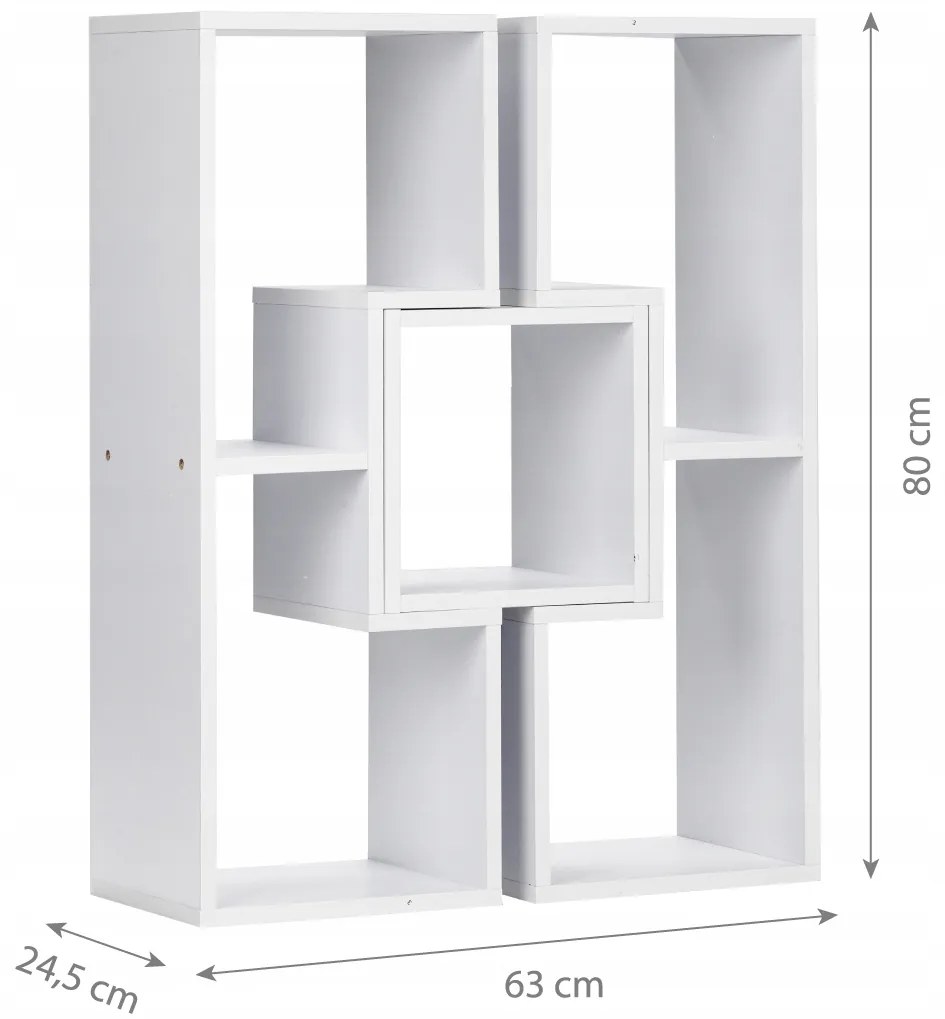 Regál na knihy, modulárna skriňa, komoda, police, BIELA